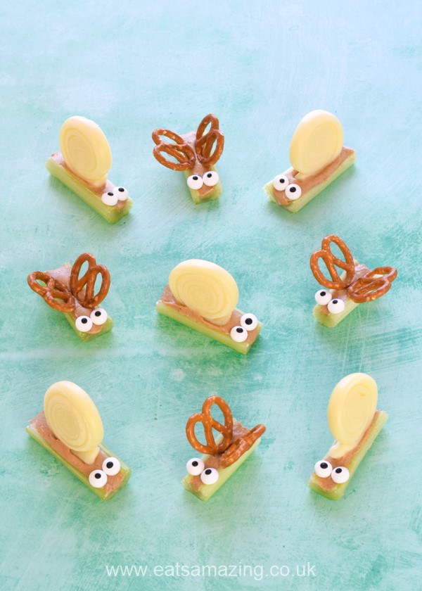 Easy celery bugs fun food tutorial - great kids party food for a garden or bug themed party