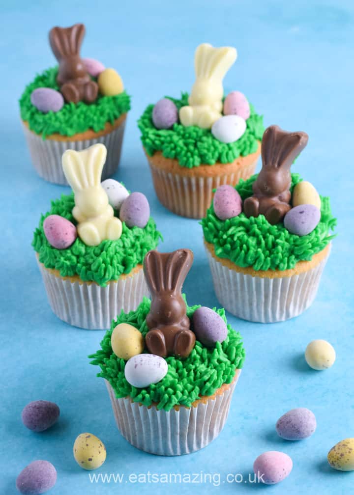 Fun and easy Easter bunny cupcakes recipe - fun Easter dessert idea for kids
